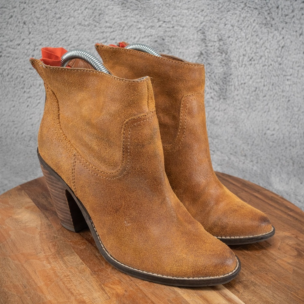 Dolce Vita Tan Suede Heeled Ankle Boots